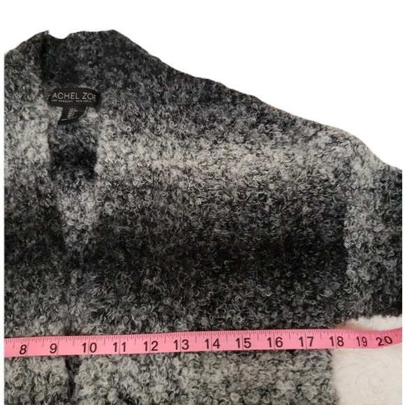 Rachel Zoe Ombre Stripe Open Cardigan Wool Alpaca Blend Sweater Gray Black S - Picture 6 of 11